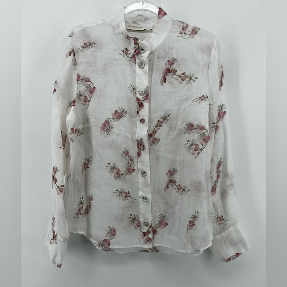 Zimmermann Tops - Zimmermann Dancer Floral Blouse size AU 2 No neck Tie Excellent Condition